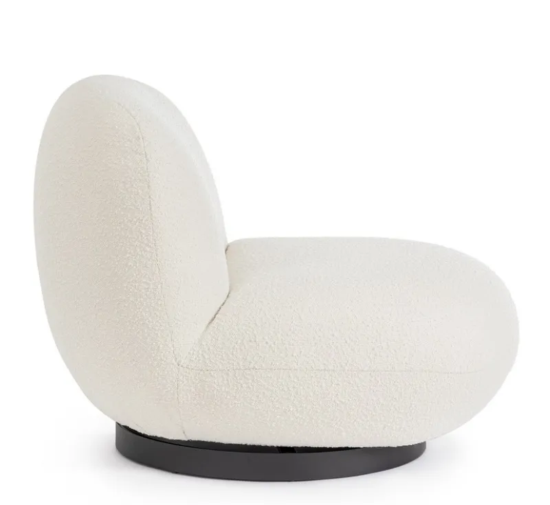 Outlet Bizzotto POLTRONA GIREVOLE EFFETTO BOUCLE' BIANCO - MARGOT