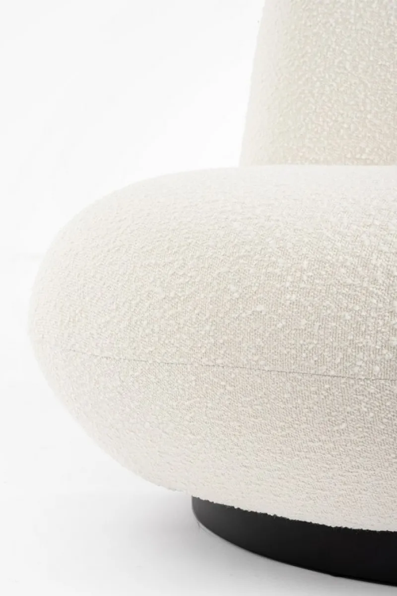 Outlet Bizzotto POLTRONA GIREVOLE EFFETTO BOUCLE' BIANCO - MARGOT