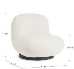 Outlet Bizzotto POLTRONA GIREVOLE EFFETTO BOUCLE' BIANCO - MARGOT