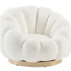 Discount Bizzotto POLTRONA GIREVOLE EFFETTO BOUCLE' BIANCO - FLOREL