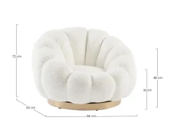 Discount Bizzotto POLTRONA GIREVOLE EFFETTO BOUCLE' BIANCO - FLOREL