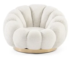 Online Bizzotto POLTRONA GIREVOLE EFFETTO BOUCLE' NATURALE - FLOREL