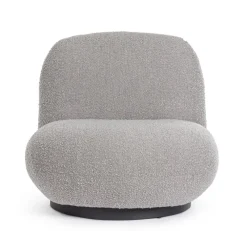Discount Bizzotto POLTRONA GIREVOLE EFFETTO BOUCLE' GRIGIO - MARGOT