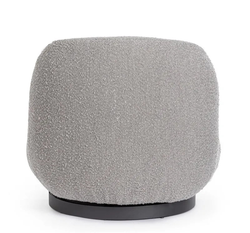 Discount Bizzotto POLTRONA GIREVOLE EFFETTO BOUCLE' GRIGIO - MARGOT
