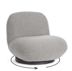 Discount Bizzotto POLTRONA GIREVOLE EFFETTO BOUCLE' GRIGIO - MARGOT