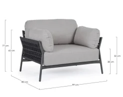 Online Bizzotto POLTRONA IN ALLUMINIO ANTRACITE QS22/GRAPHITE- PARDIS