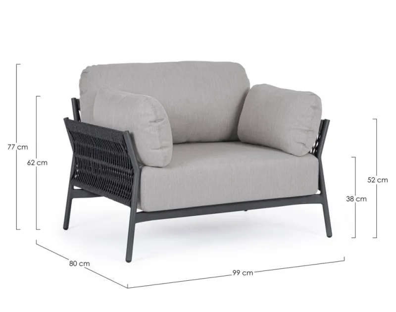 Online Bizzotto POLTRONA IN ALLUMINIO ANTRACITE QS22/GRAPHITE- PARDIS