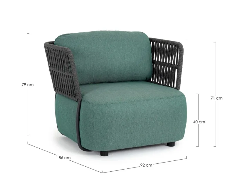 Discount Bizzotto POLTRONA IN ALLUMINIO ANTRACITE - PALMER