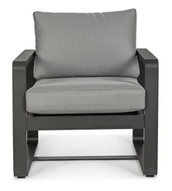 Outlet Bizzotto POLTRONA IN ALLUMINIO ANTRACITE YK13 - MERRIGAN