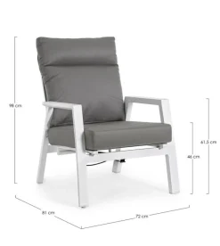 New Bizzotto POLTRONA IN ALLUMINIO BIANCO JX11 - KLEDI