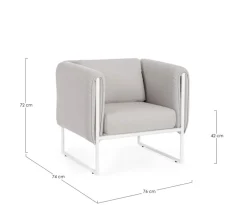 Outlet Bizzotto POLTRONA IN ALLUMINIO SABBIA - PIXEL