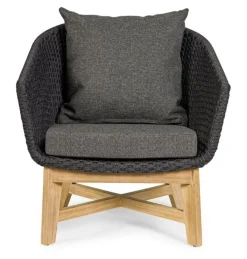 Outlet Bizzotto POLTRONA IN CORDA PER ESTERNO ANTRACITE - COACHELLA