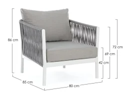 Bizzotto POLTRONA IN CORDA PER ESTERNO BIANCO WG20 - FLORENCIA