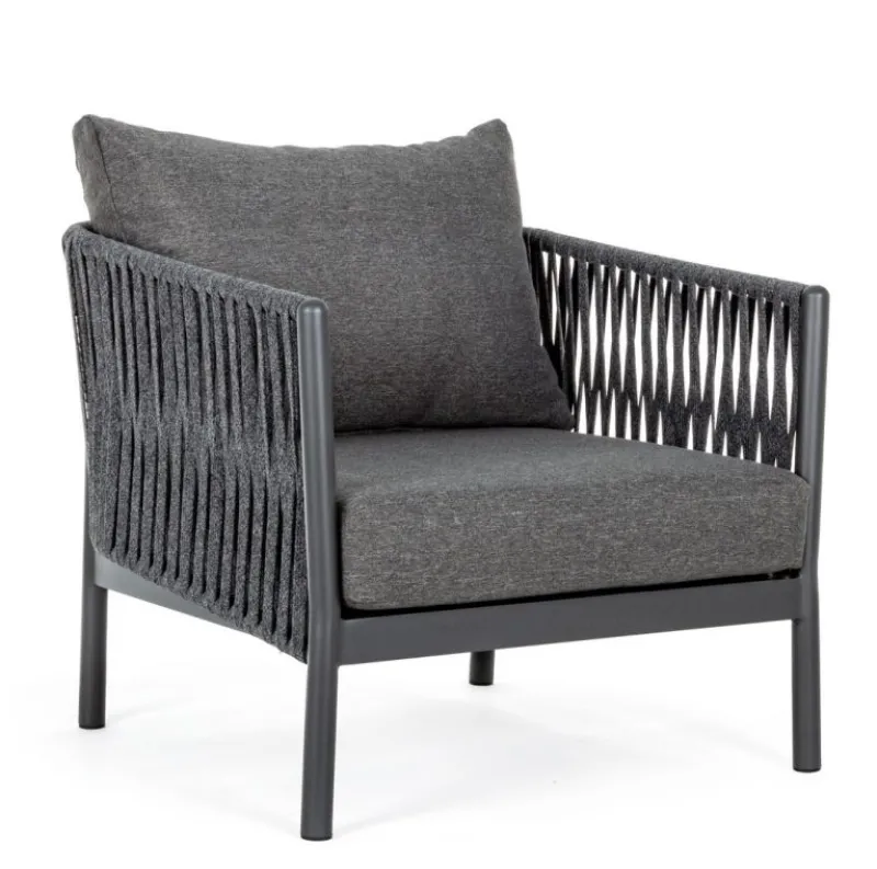Discount Bizzotto POLTRONA IN CORDA PER ESTERNO ANTRACITE WG21 - FLORENCIA