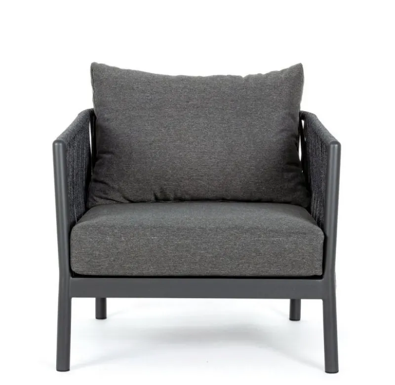 Discount Bizzotto POLTRONA IN CORDA PER ESTERNO ANTRACITE WG21 - FLORENCIA