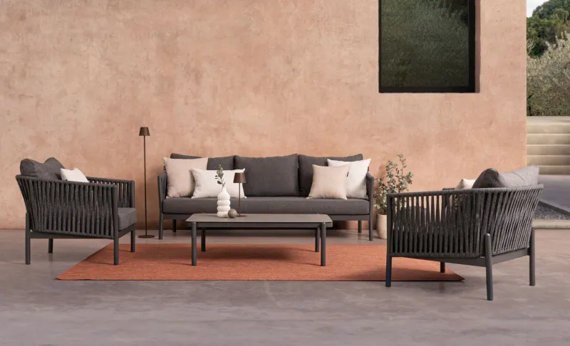 Discount Bizzotto POLTRONA IN CORDA PER ESTERNO ANTRACITE WG21 - FLORENCIA