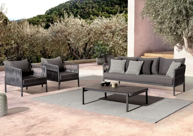 Discount Bizzotto POLTRONA IN CORDA PER ESTERNO ANTRACITE WG21 - FLORENCIA