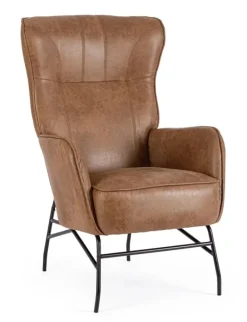 Outlet Bizzotto POLTRONA IN ECOPELLE MARRONE - NASIRA