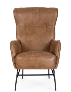 Outlet Bizzotto POLTRONA IN ECOPELLE MARRONE - NASIRA