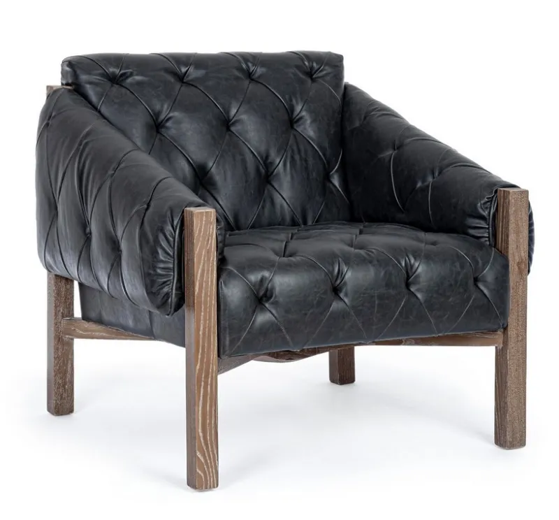 New Bizzotto POLTRONA IN ECOPELLE NERO - HARRISON