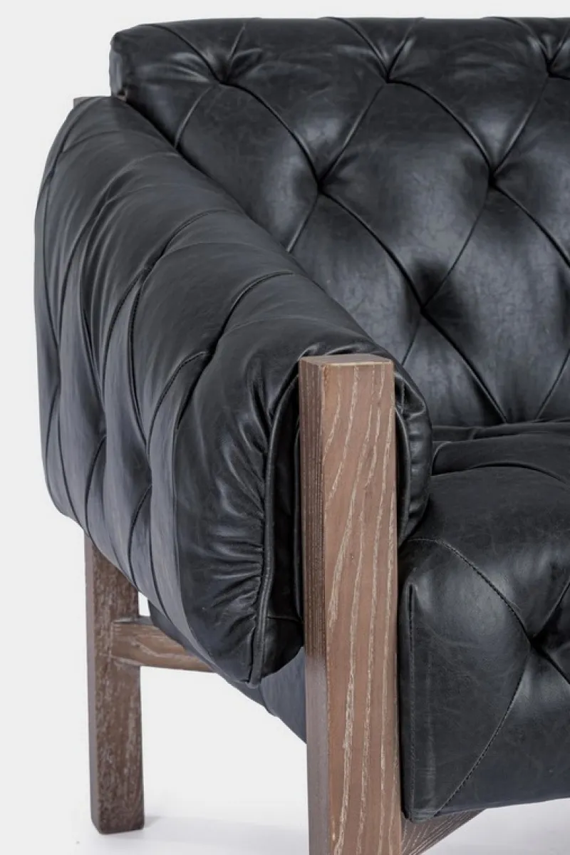 New Bizzotto POLTRONA IN ECOPELLE NERO - HARRISON