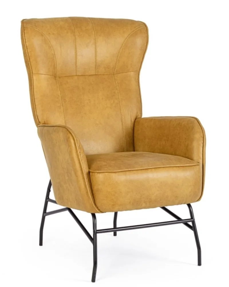 Best Bizzotto POLTRONA IN ECOPELLE SENAPE - NASIRA