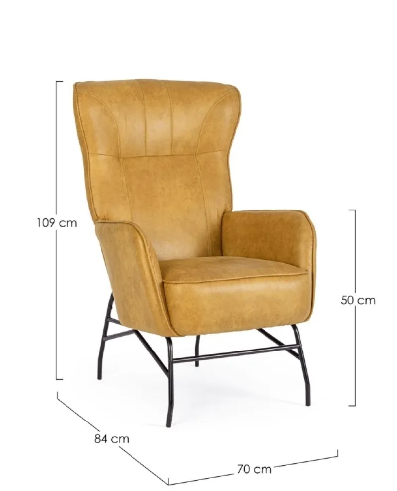 Best Bizzotto POLTRONA IN ECOPELLE SENAPE - NASIRA