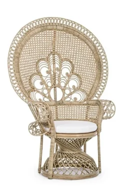 Sale Bizzotto POLTRONA IN FIBRE NATURALI SFODERABILE NATURALE - PEACOCK