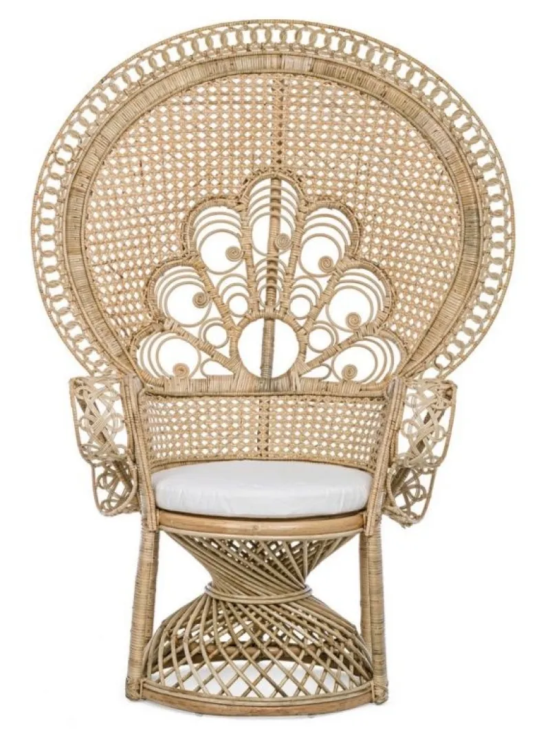 Sale Bizzotto POLTRONA IN FIBRE NATURALI SFODERABILE NATURALE - PEACOCK