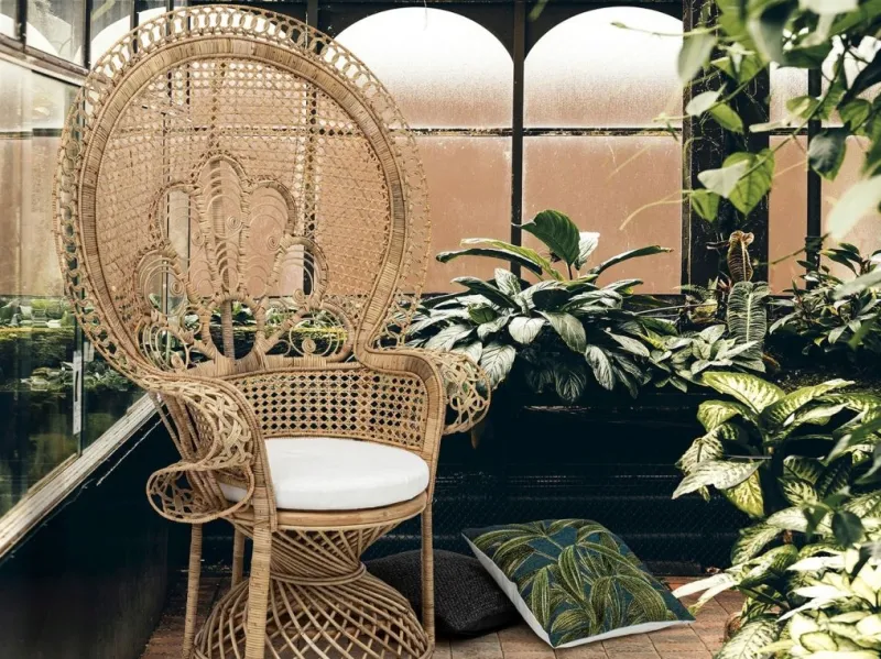 Sale Bizzotto POLTRONA IN FIBRE NATURALI SFODERABILE NATURALE - PEACOCK