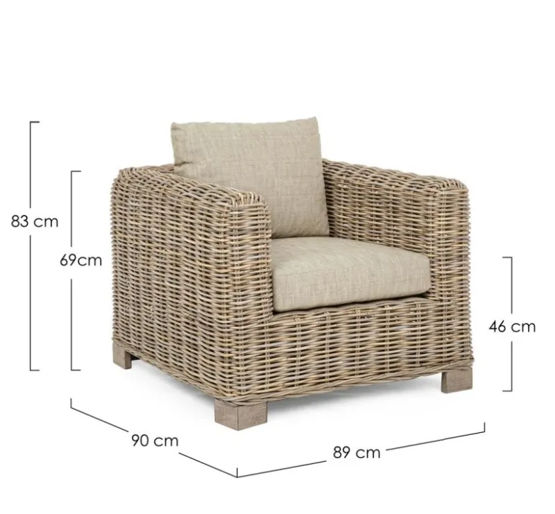 Clearance Bizzotto POLTRONA IN FIBRE NATURALI - FORTALEZA