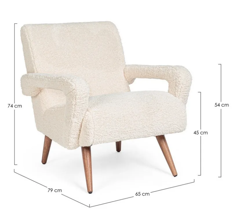 New Bizzotto POLTRONA IN LEGNO BIANCA - BERNA