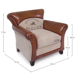 Discount Bizzotto POLTRONA IN PELLE - CHARLESTON