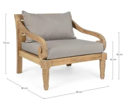 Online Bizzotto POLTRONA IN TEAK - KARUBA FSC