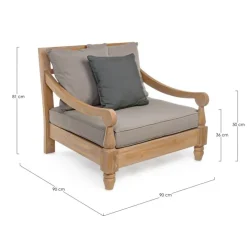 Bizzotto POLTRONA IN TEAK SFODERABILE - BALI FSC