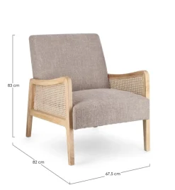 New Bizzotto POLTRONA IN TESSUTO BIANCO GRIGIO - DEANNA