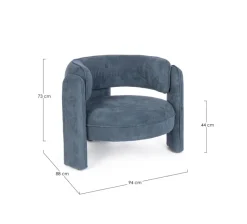 Outlet Bizzotto POLTRONA IN TESSUTO BLU - AISHA