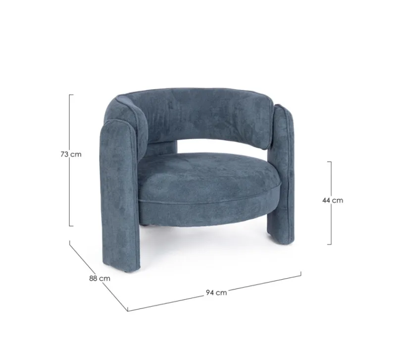Outlet Bizzotto POLTRONA IN TESSUTO BLU - AISHA