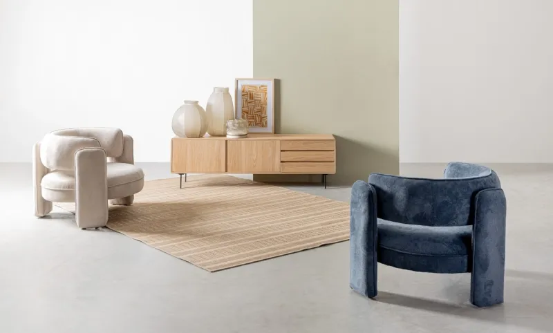 Outlet Bizzotto POLTRONA IN TESSUTO BLU - AISHA