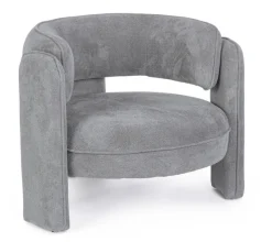 Discount Bizzotto POLTRONA IN TESSUTO GRIGIO - AISHA