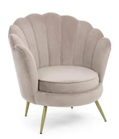 Clearance Bizzotto POLTRONA IN VELLUTO GRIGIO CHIARO - GILIOLA