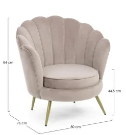 Clearance Bizzotto POLTRONA IN VELLUTO GRIGIO CHIARO - GILIOLA