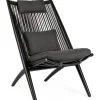 Sale Bizzotto POLTRONA LOUNGE IN CORDA PER ESTERNO NERO XK0Y - ALOHA NEW