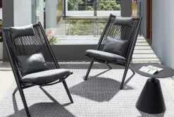 Sale Bizzotto POLTRONA LOUNGE IN CORDA PER ESTERNO NERO XK0Y - ALOHA NEW