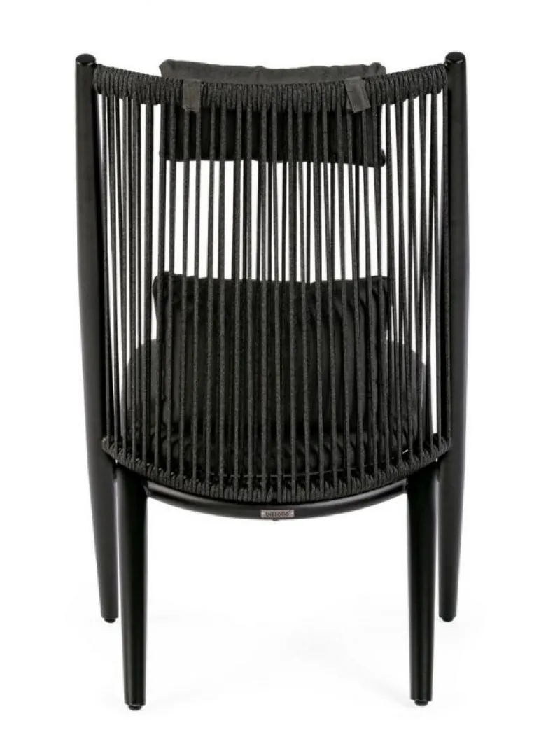 Sale Bizzotto POLTRONA LOUNGE IN CORDA PER ESTERNO NERO XK0Y - ALOHA NEW