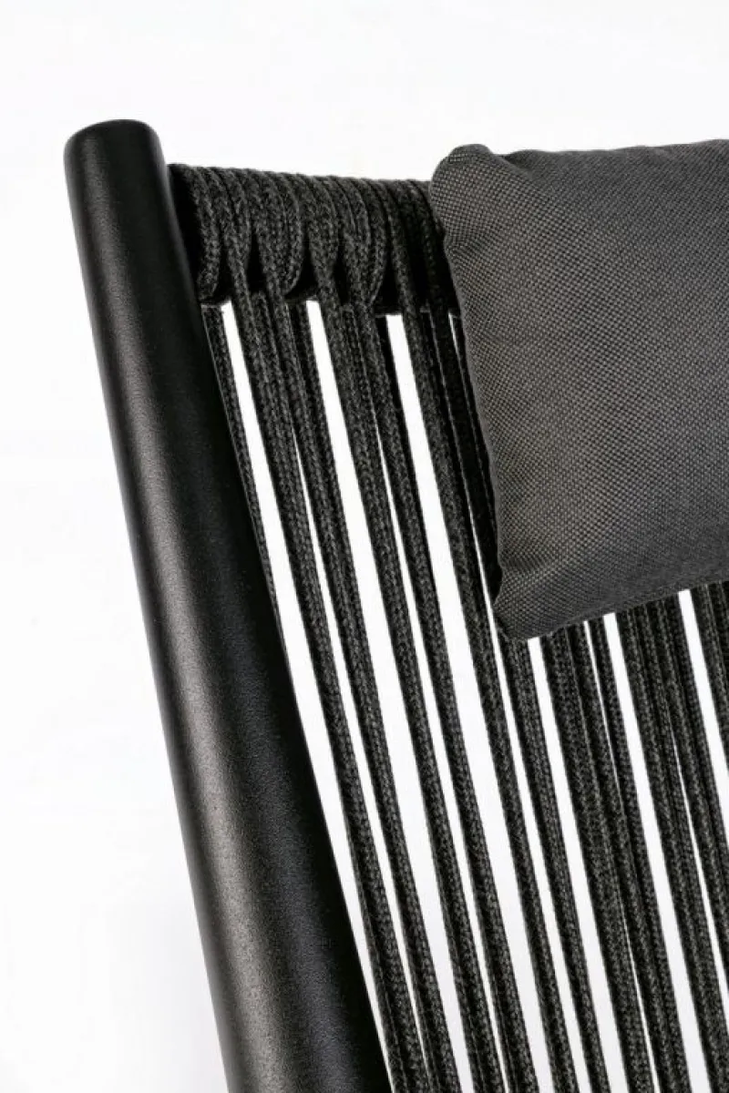 Sale Bizzotto POLTRONA LOUNGE IN CORDA PER ESTERNO NERO XK0Y - ALOHA NEW