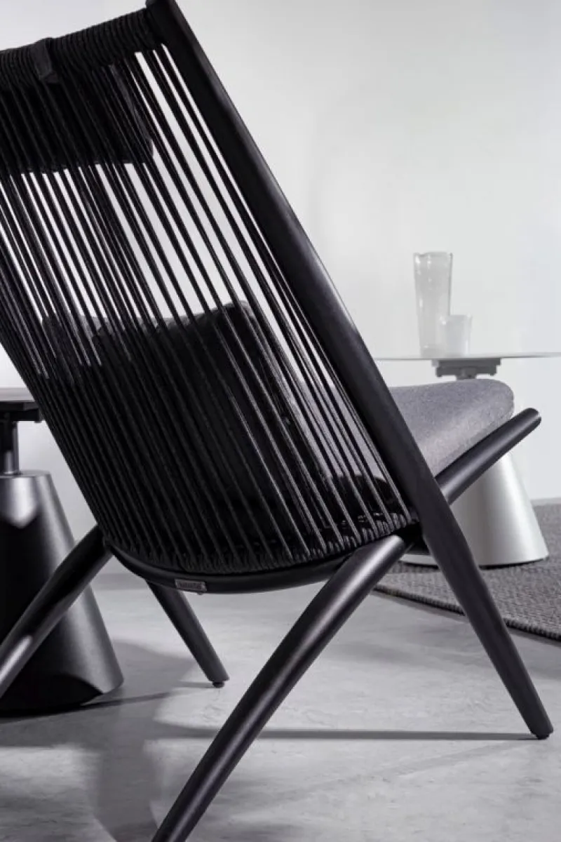Sale Bizzotto POLTRONA LOUNGE IN CORDA PER ESTERNO NERO XK0Y - ALOHA NEW