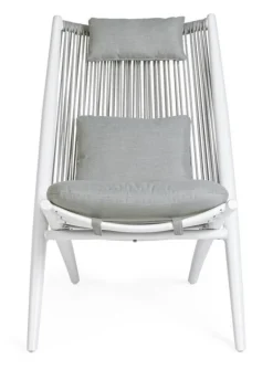 Outlet Bizzotto POLTRONA LOUNGE IN CORDA PER ESTERNO BIANCA XK03 - ALOHA NEW