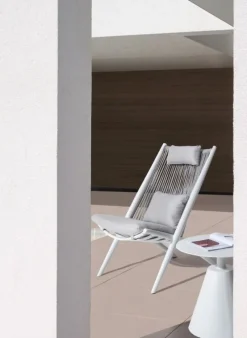 Outlet Bizzotto POLTRONA LOUNGE IN CORDA PER ESTERNO BIANCA XK03 - ALOHA NEW