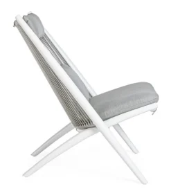 Outlet Bizzotto POLTRONA LOUNGE IN CORDA PER ESTERNO BIANCA XK03 - ALOHA NEW